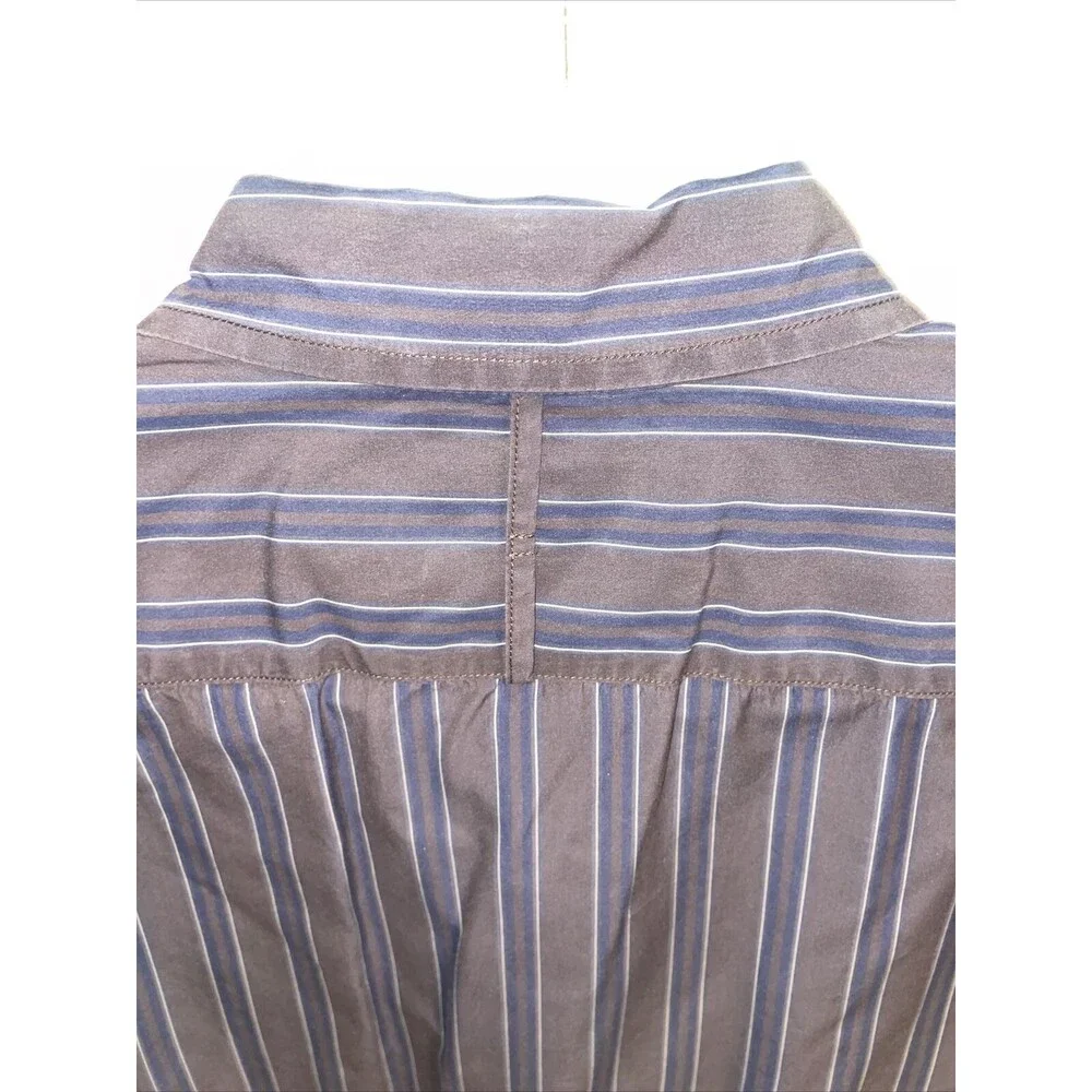 Banana Republic Dress Shirt Men’s Size Large Brown Striped Long Sleeve Button Up